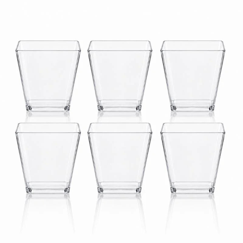 Clear Mini Square Dessert Cups 50ml 20pcs (4.8cm x 5cm) - Party Owls