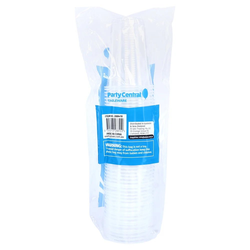 Clear Plastic Party Cups 200ml 50pcs Bulk Pack - Party Owls