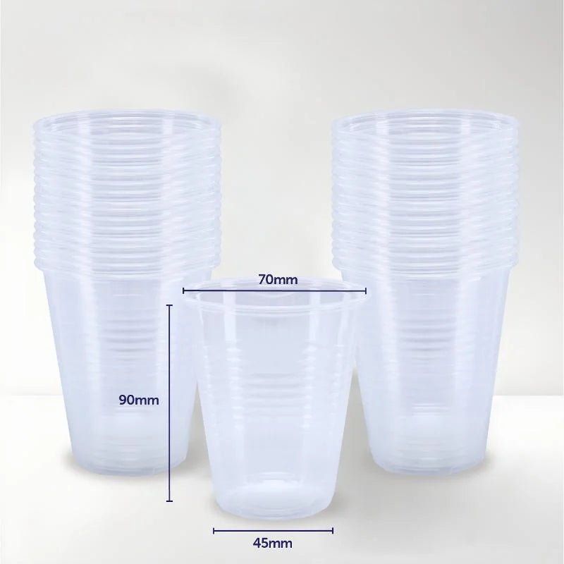 Clear Plastic Party Cups 200ml 50pcs Bulk Pack - Party Owls
