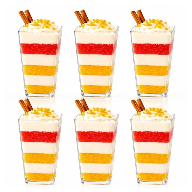 Clear Rectangular Dessert Cups 80ml 20pcs (8.2cm x 4cm) - Party Owls