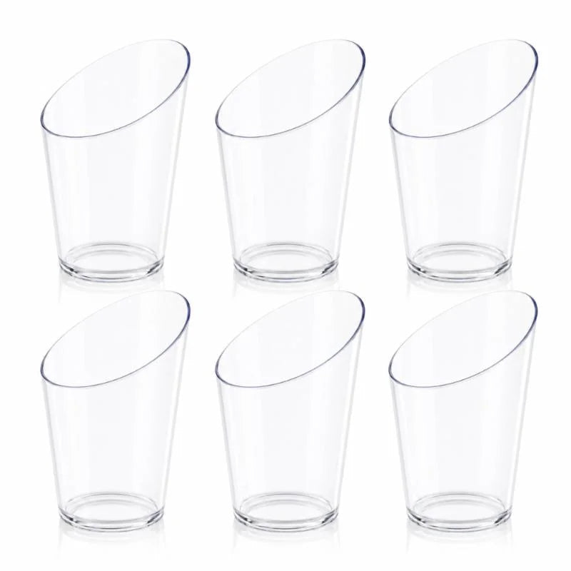 Clear Round Slanted Dessert Cups 63ml 20pcs (8.2cm x 4.3cm) - Party Owls