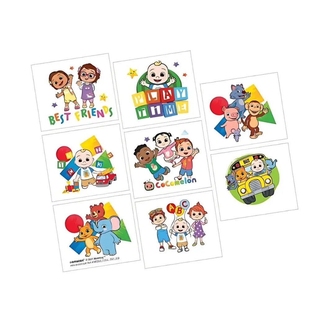 CoComelon Temporary Tattoos 8pcs (1 Sheet) Party Favours - Party Owls