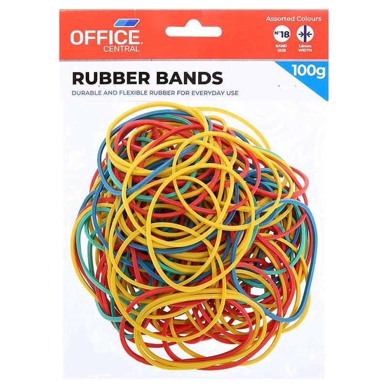 Color Code Rubber Band Coloured Rubber Bands 100g Mixed Sizes - Party Owls
