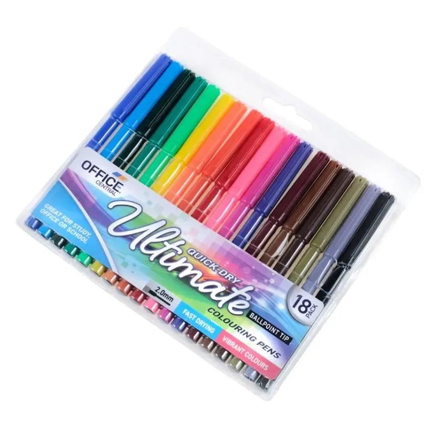 Colouring Pens Colour Markers 18pk Fine Tips - Party Owls