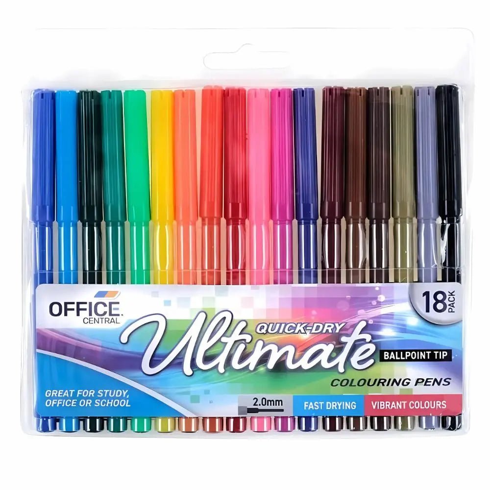 Colouring Pens Colour Markers 18pk Fine Tips - Party Owls