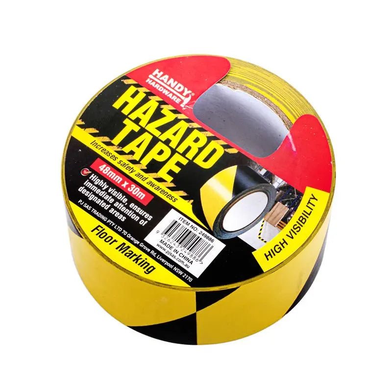 Construction Black Yellow Hazard Duct Tape 30M - Party Owls