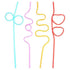 Crazy Curly Wriggle Straws 4pcs 26cm x 5mm Assorted - Party Owls