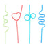 Crazy Curly Wriggle Straws 8pk 26cm x 5mm Assorted - Party Owls