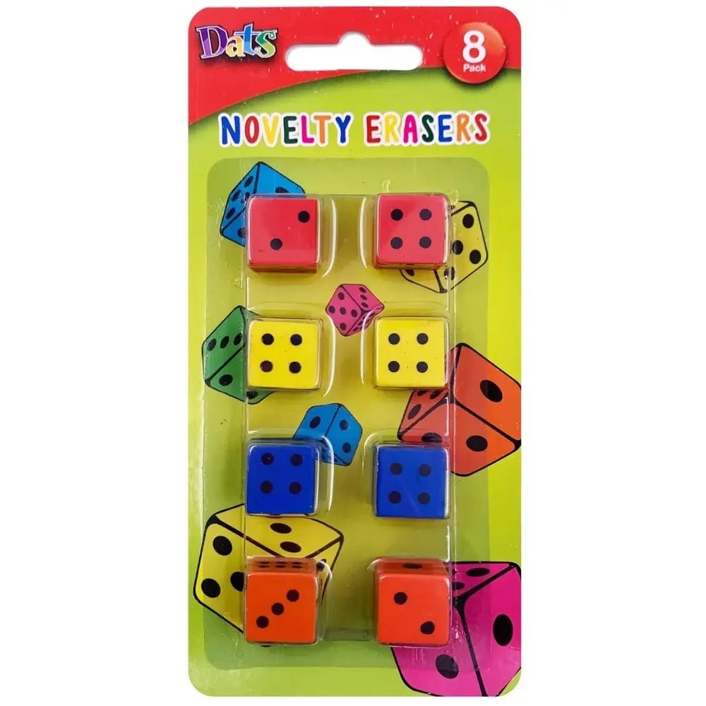 Dice Shaped Erasers 8pk - Party Owls