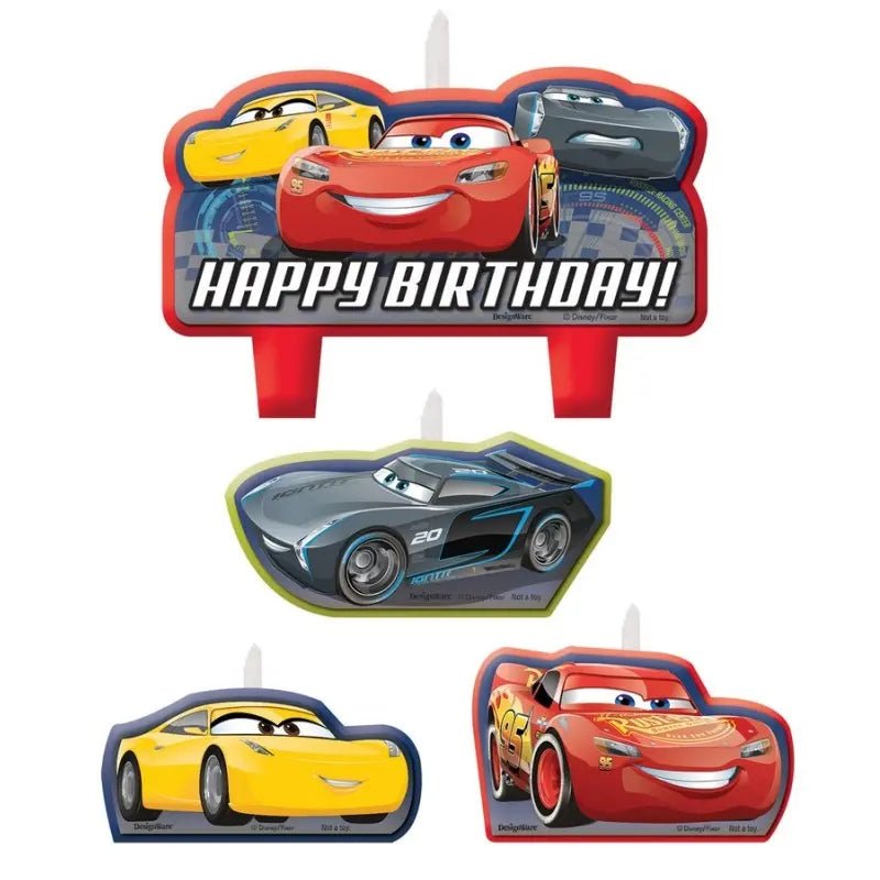 Disney Cars Happy Birthday Candles 4pcs - Party Owls