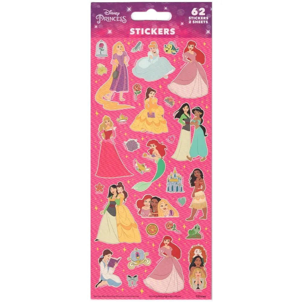 Disney Princess Sticker Sheets 62pk (2 Sheets) - Party Owls