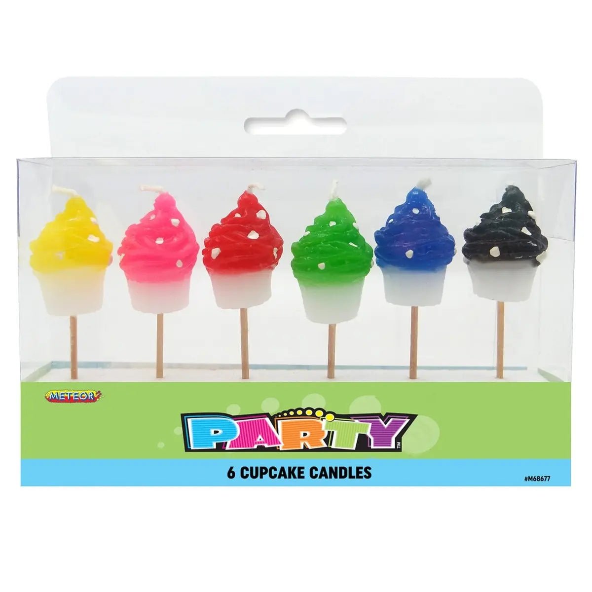 Dots Cupcake Small Pick Candles 6pk - Party Owls