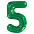 Emerald Green "5" Giant Numeral Foil Balloon 86CM (34") - Party Owls