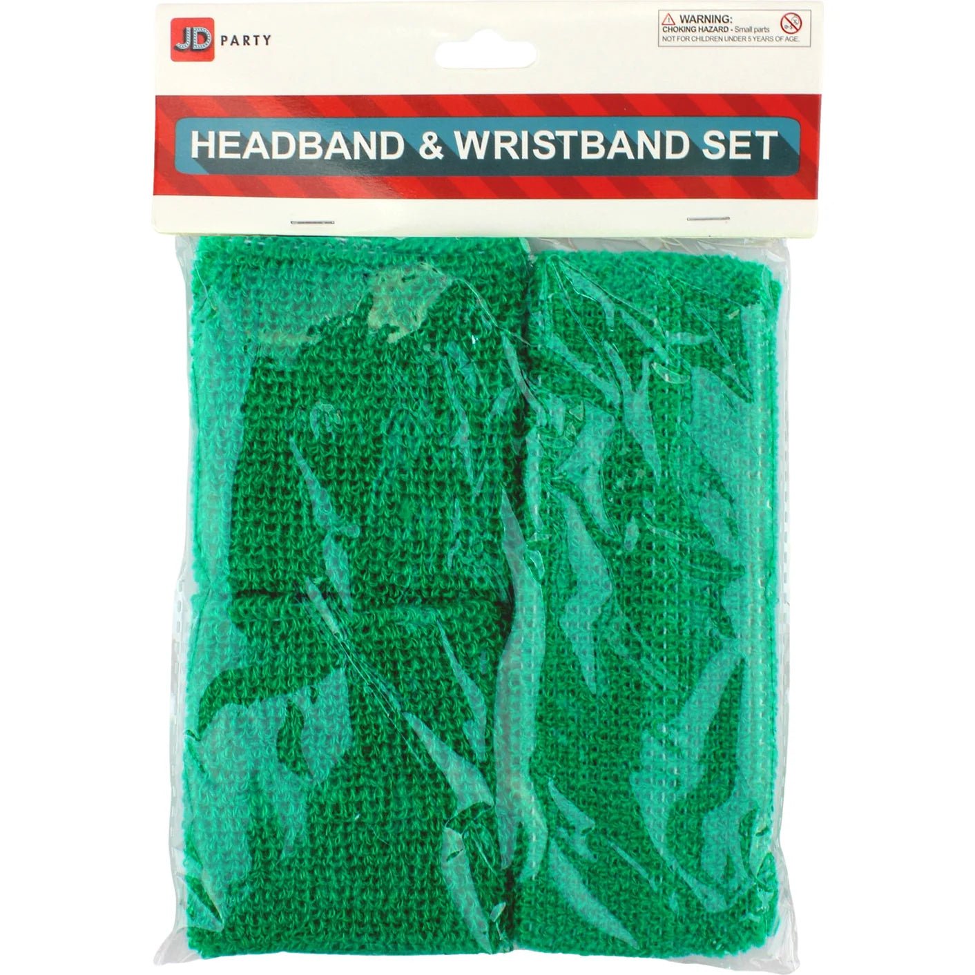 Emerald Green 80's Cotton Wristbands Headband Sweatbands Set - Party Owls