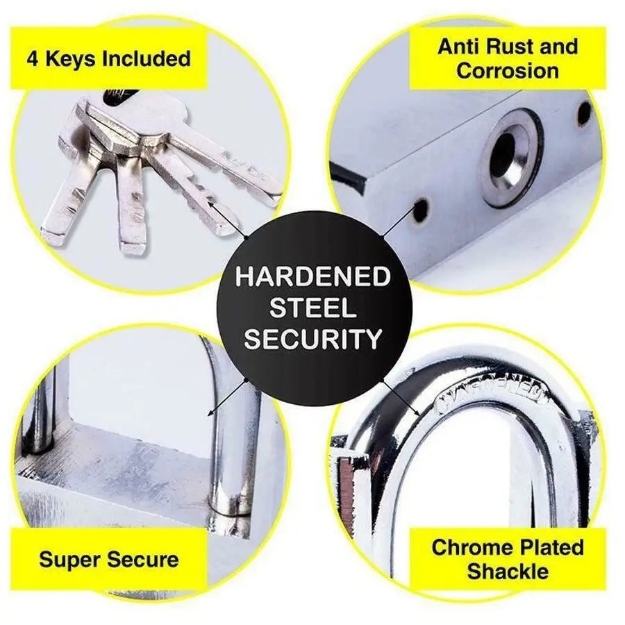 Extra Heavy Duty Padlock 50mm Includes 4 Keys - Party Owls