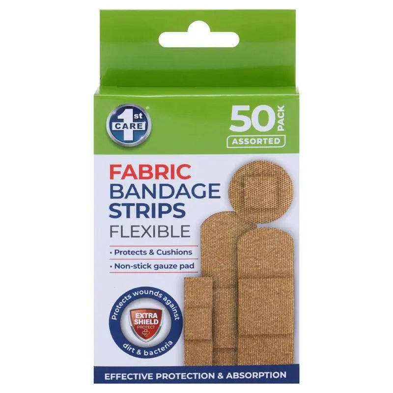 Fabric Bandage Strips 50pk 4 Assorted Sizes Flexible - Party Owls