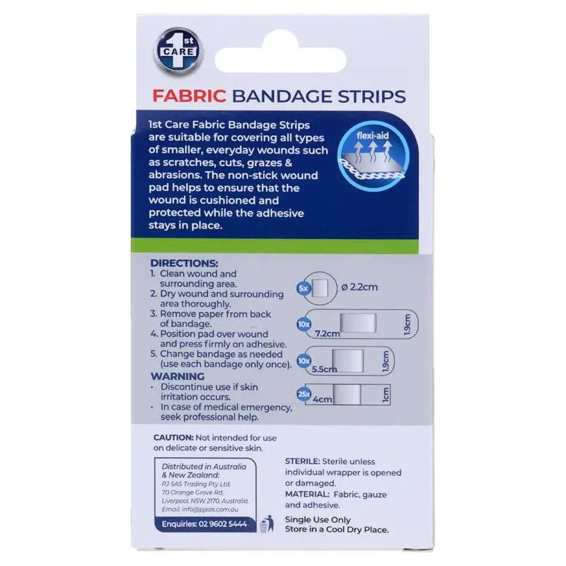Fabric Bandage Strips 50pk 4 Assorted Sizes Flexible - Party Owls