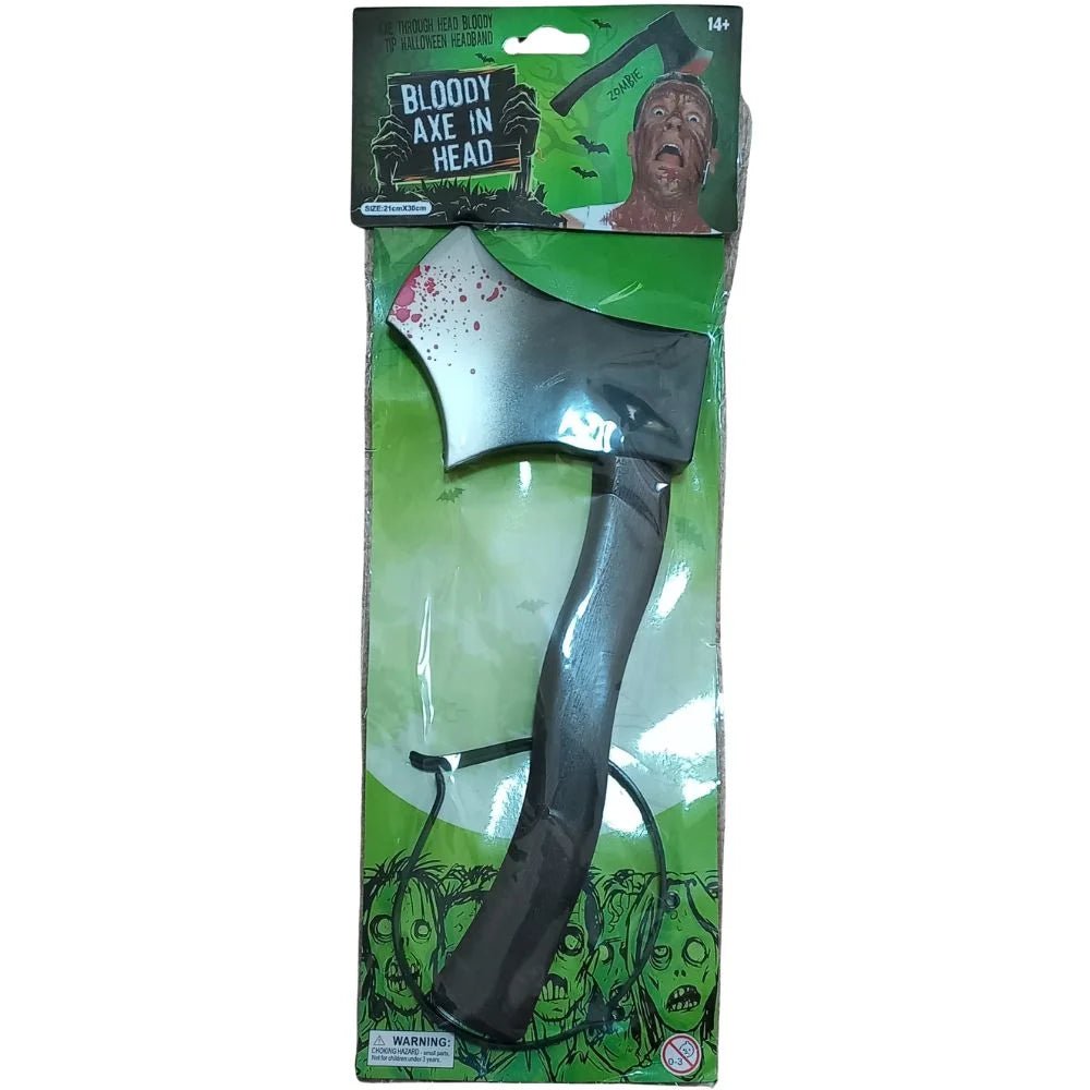Fake Bloody Axe In Head Headband Kit 30cm Halloween - Party Owls