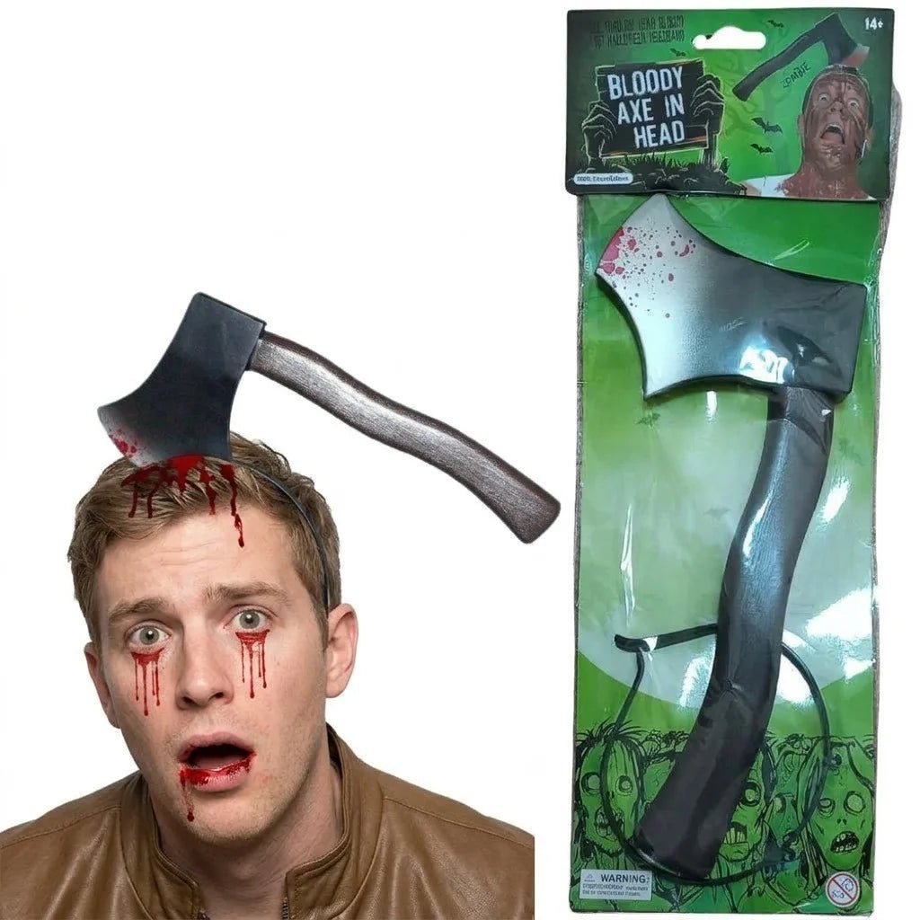 Fake Bloody Axe In Head Headband Kit 30cm Halloween - Party Owls