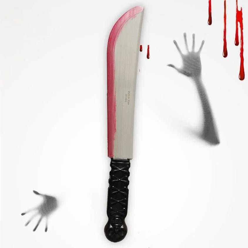Fake Bloody Machete Knife 41cm Halloween Accessories - Party Owls