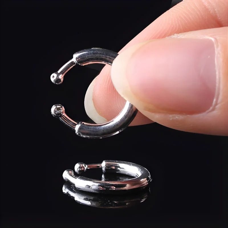 Fake Body Piercing 8pcs Nose Lips Eyebrows Ears Rings - Party Owls