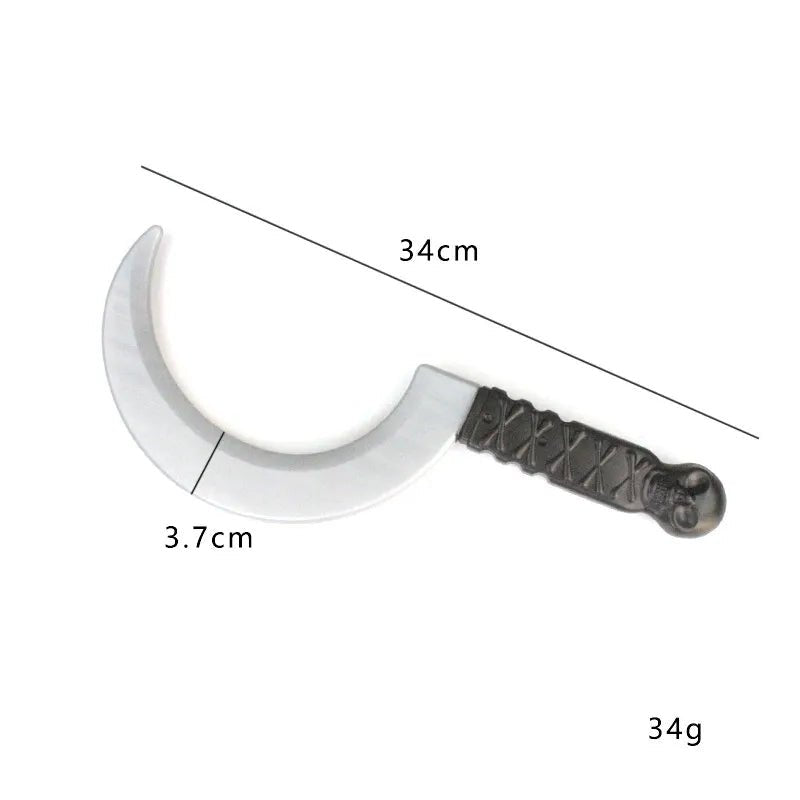 Fake Curved Sickle Knife 34cm Halloween Accessories - Party Owls
