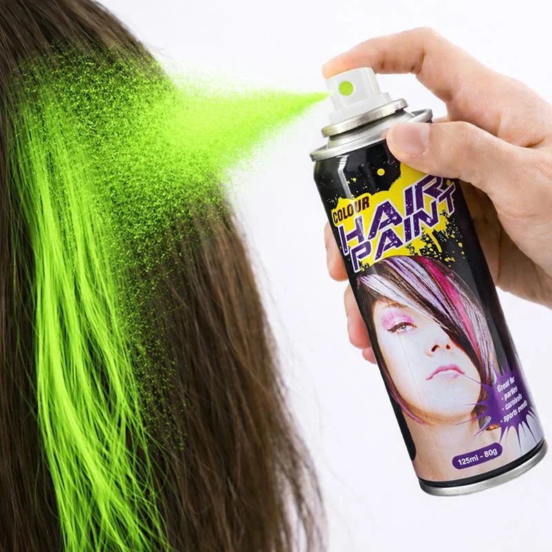 Fluro Green Colour Hair Spray 125ml Temporary Coloured Hairspray - Party Owls