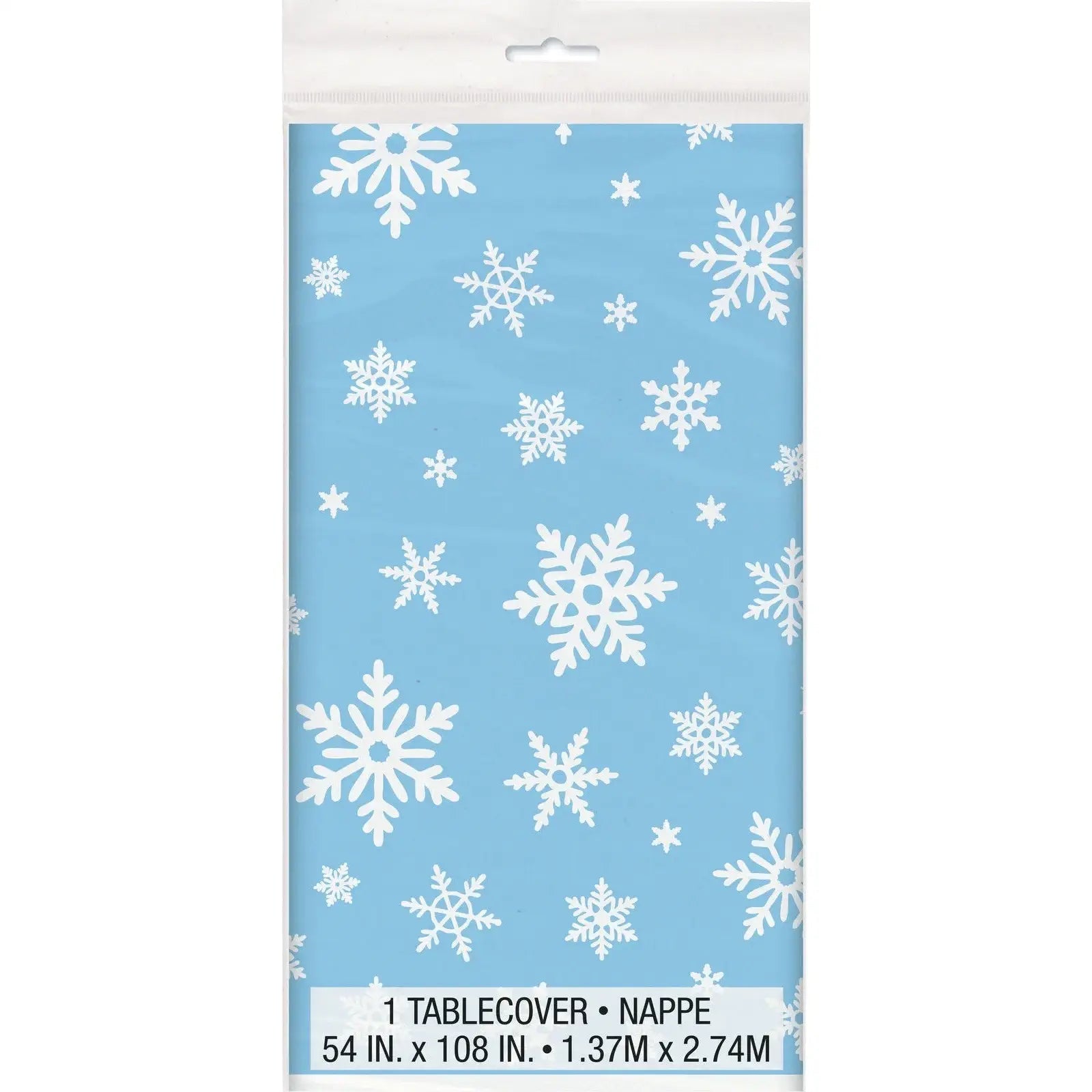 Frozen Snowflakes Plastic Table Cover 137cm x 213cm - Party Owls