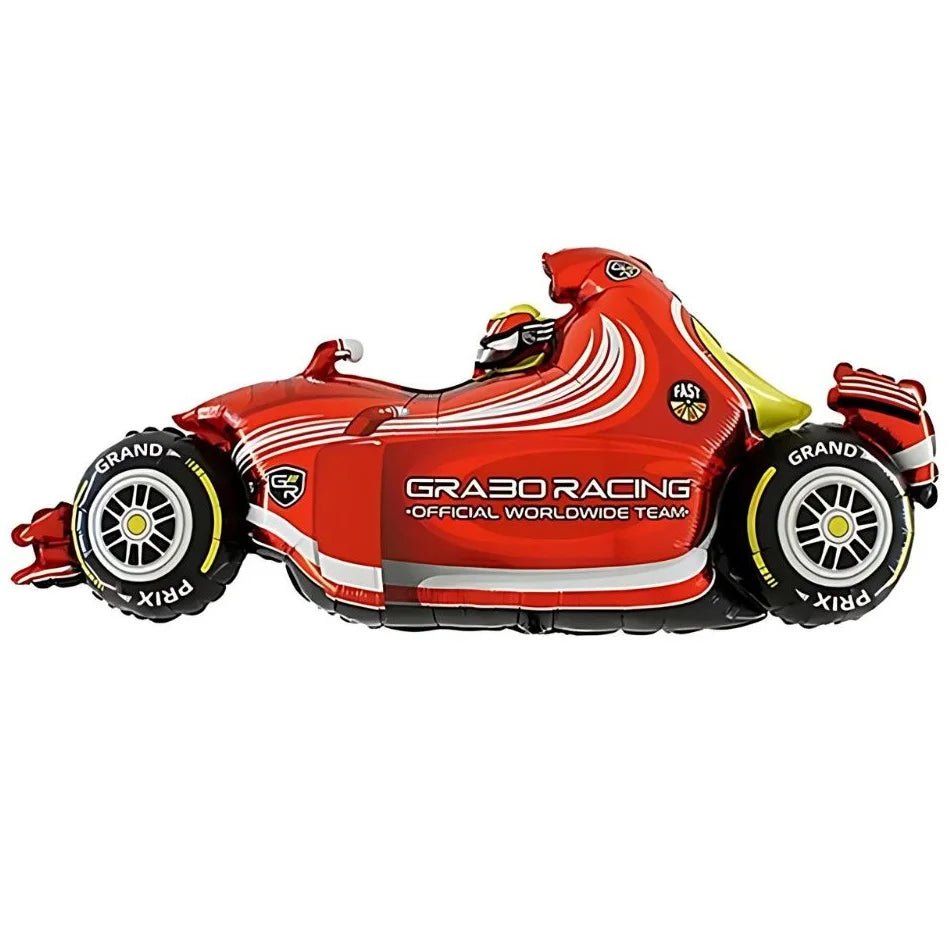 Giant F1 Racing Car Foil Balloon 110cm (43") - Party Owls