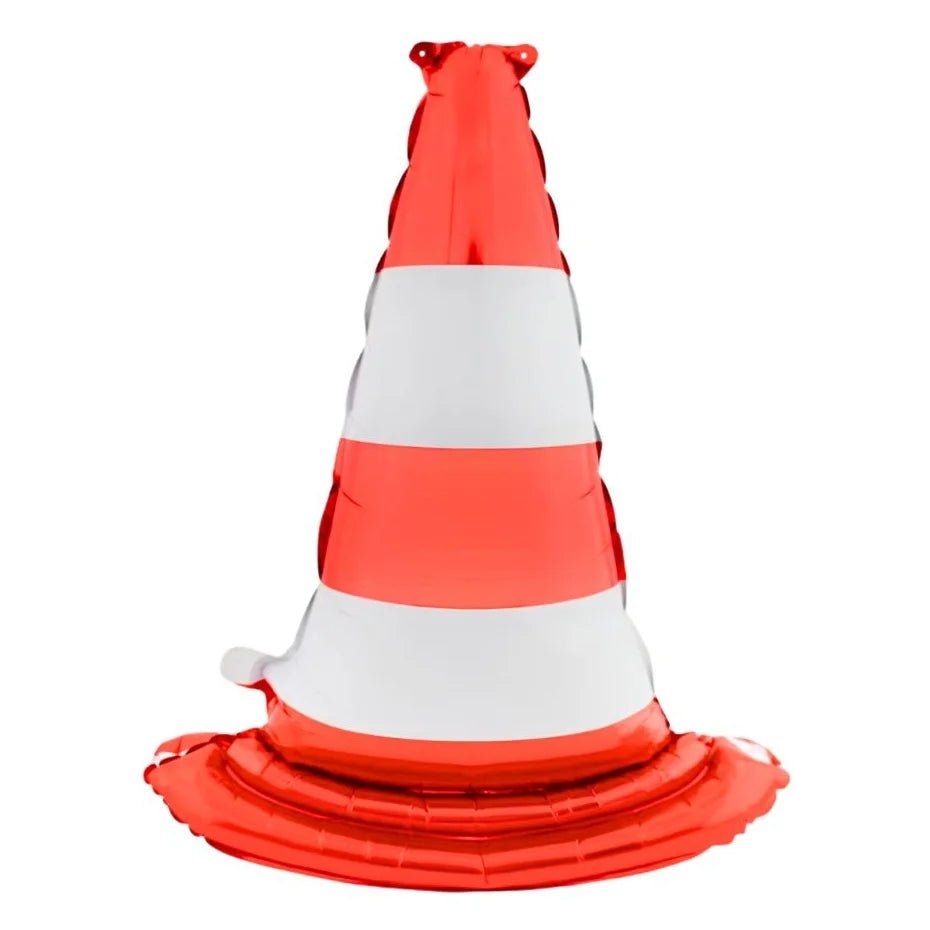 Giant Orange/Red Traffic Cone Foil Balloon 88cm (34.5") - Party Owls