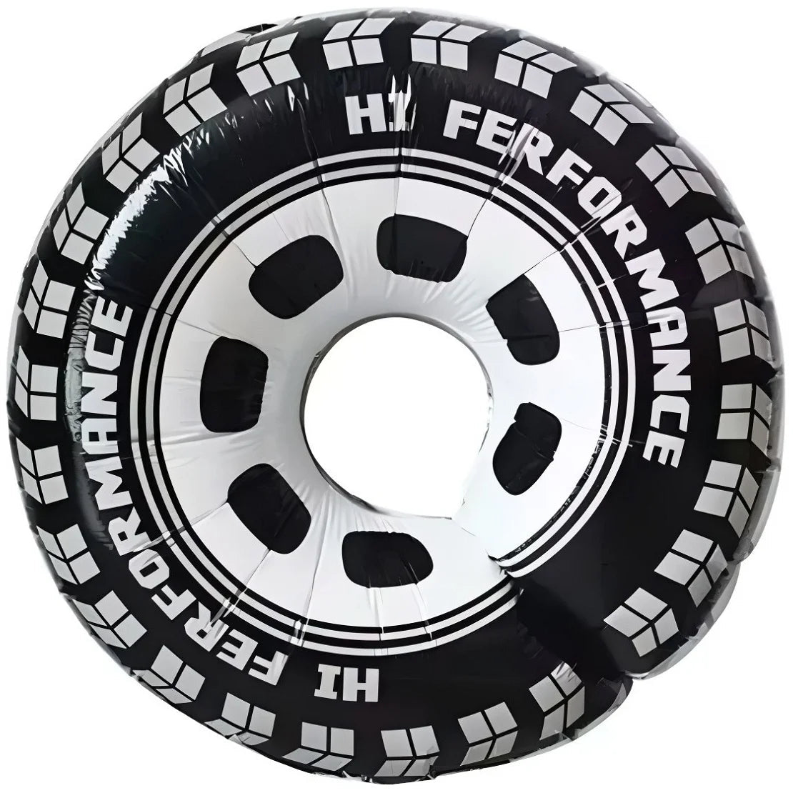 Giant Racing Car Tyre & Rim Foil Balloon 75cm (29.5") - Party Owls