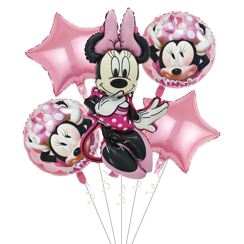 Girl Cartoon Mouse Balloon Bouquet 5pcs - Party Owls