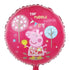 Girl Cartoon Pig Foil Balloon 45cm (18") Round Red - Party Owls