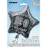 Glitz Black & Silver 100th Birthday Star Foil Balloon 50cm (20") - Party Owls