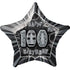 Glitz Black & Silver 100th Birthday Star Foil Balloon 50cm (20") - Party Owls