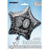 Glitz Black & Silver 50th Birthday Star Foil Balloon 50cm (20") - Party Owls