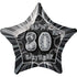 Glitz Black & Silver 80th Birthday Star Foil Balloon 50cm (20") - Party Owls
