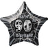Glitz Black & Silver 90th Birthday Star Foil Balloon 50cm (20") - Party Owls