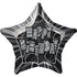Glitz Black & Silver Happy Birthday Star Foil Balloon 50cm (20") - Party Owls