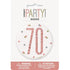 Glitz Rose Gold Birthday Badge 7.6cm (3") - 70th - Party Owls