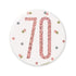 Glitz Rose Gold Birthday Badge 7.6cm (3") - 70th - Party Owls