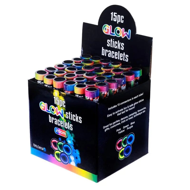 Glow Sticks 540pk (36 Tubes) Glow In The Dark Party Multi - colour - Party Owls