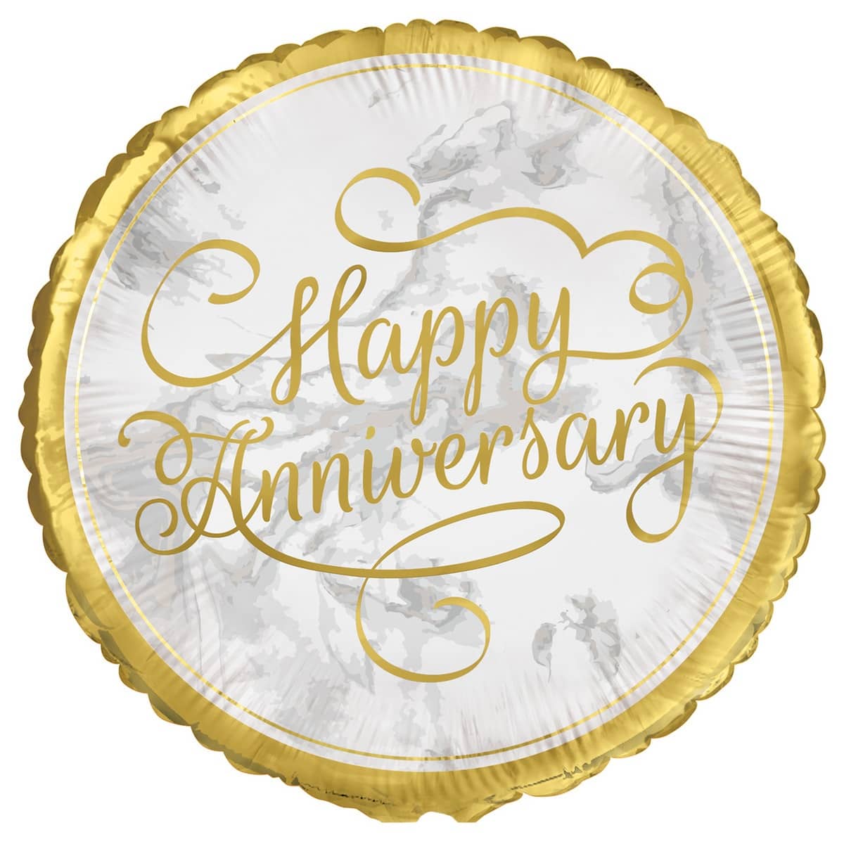 Gold Happy Anniversary Foil Balloon 45cm (18") - Party Owls