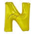 Gold Letter N Giant Alphabet Foil Balloon 86CM (34") - Party Owls