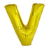 Gold Letter V Giant Alphabet Foil Balloon 86CM (34") - Party Owls