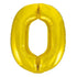 Gold Number 0 Giant Numeral Foil Balloon 86CM (34") - Party Owls