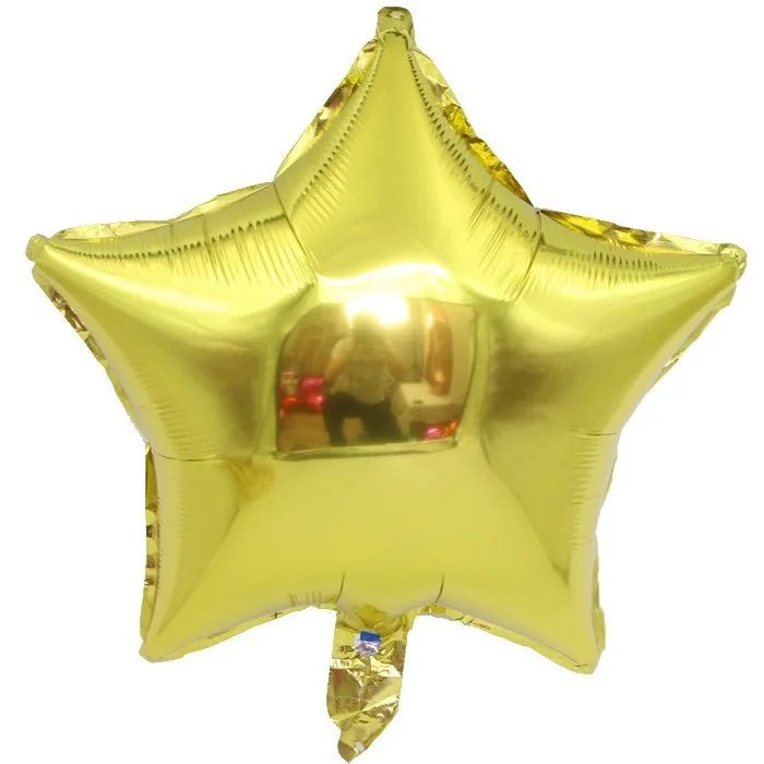 Gold Star Shape Foil Balloon 45cm (18") - Party Owls