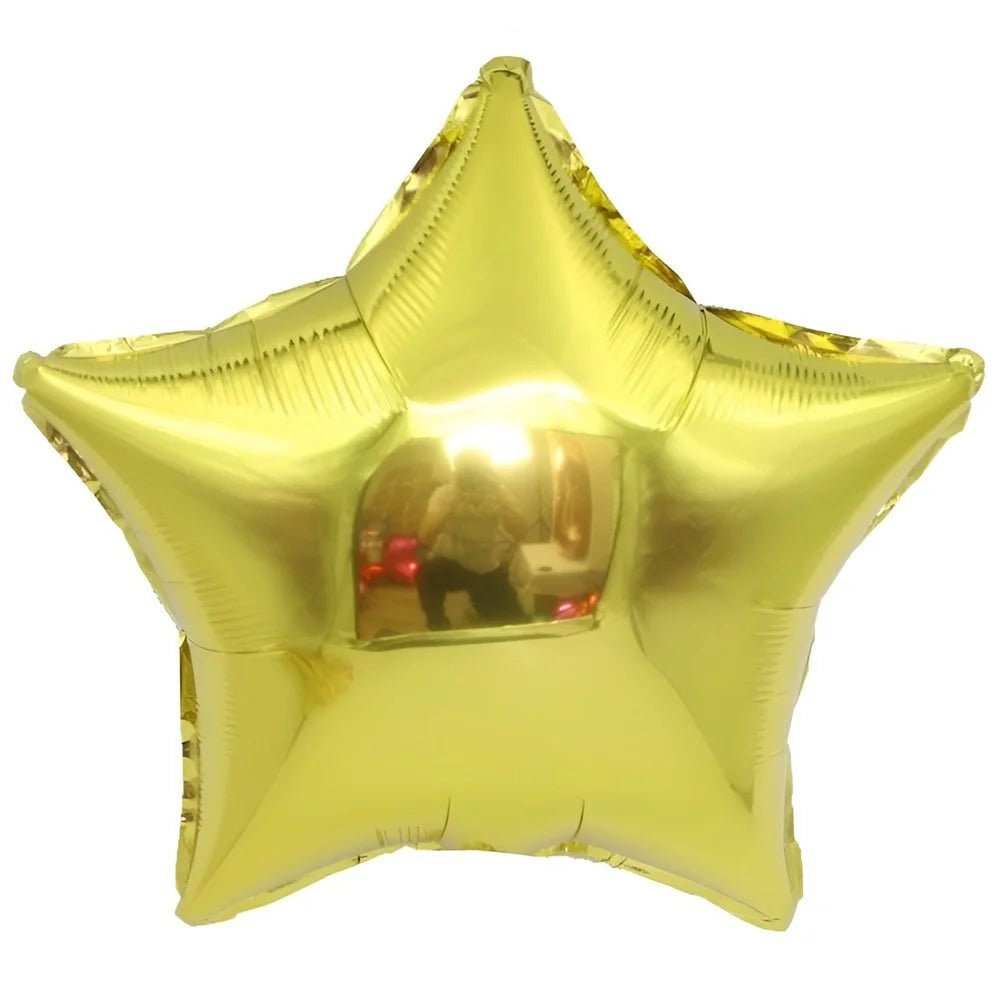 Gold Star Shape Foil Balloon 45cm (18") - Party Owls