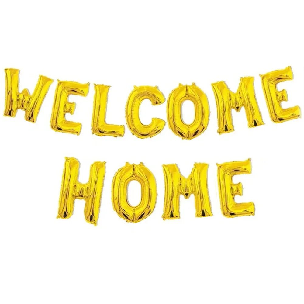 Gold "Welcome Home" Foil Letter Balloons Banner Kit 40cm (16") - Party Owls