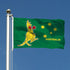 Green Australian Flag 150CM x 90CM With A Boxing Kangaroo - Party Owls